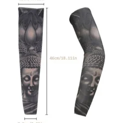 Tillfällig Falsk Slip On Tatuering Arm Ärm Cykling Basket Solskydd Ärmar för Män och Kvinnor, 5-pack> Smink