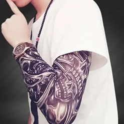 Tillfällig falsk tatuering armärm cykel basket solskydd ärm för män och kvinnor, 5-pack><noscript><img width=