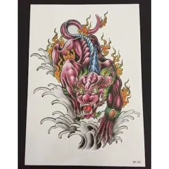 XiaoTeng Tillfällig Tatuering 21 x 15cm - orientalisk tiger / drake> Smink