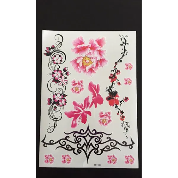 XiaoTeng Tillfällig Tatuering 21 x 15cm - Blommor> Smink