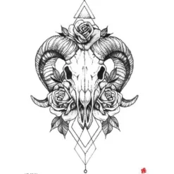 XiaoTeng Tillfällig Tatuering 21 x 15cm - Djurskalle> Smink