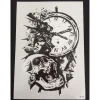 XiaoTeng Tillfällig Tatuering 21 x 15cm - ur dödskalle> Smink