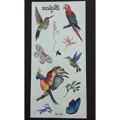 XiaoTeng Tillfällig Tatuering 19 x 9cm - fåglar> Smink