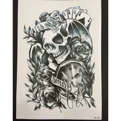 XiaoTeng Tillfällig Tatuering 21 x 15cm - Skull> Smink