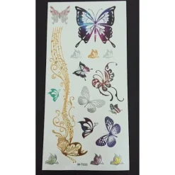 XiaoTeng Tillfällig Tatuering 19 x 9cm - Metallfärg - fjärilar> Smink