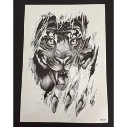 XiaoTeng Tillfällig Tatuering 21 x 15cm - tiger> Smink