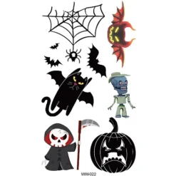 XiaoTeng Tillfällig Tatuering 10x5cm - Halloween special! Fladdermuskatt> Smink