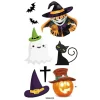 XiaoTeng Tillfällig Tatuering 10x5cm - Halloween special! Spöke katt> Smink
