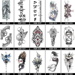 INF Tillfällig tatueringshylsa, helarm djur- och blomtatueringsdekal> Smink