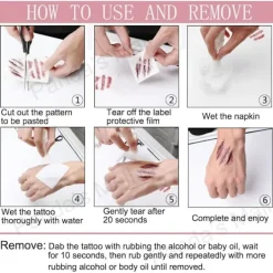 Tillfälliga Tatueringar (10 Ark) - Halloween Zombie Ärr Tatueringsdekaler med Falskt Sårblod Special E><noscript><img width=