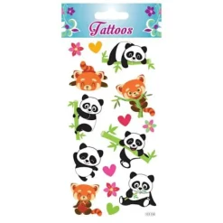 GLOBAL GIFT Tillfälliga tatueringar - - Pandor - Vattentåliga - Exklusiv design - Flera format> Smink