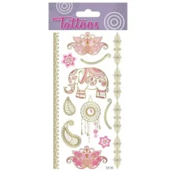 GLOBAL GIFT Tillfälliga tatueringar - Indien - Hennamönster - Förgyllning> Smink