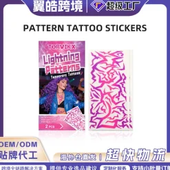 Tillfälliga tatueringar med blixtmönster – 2 st för fest, dans och festival> Smink