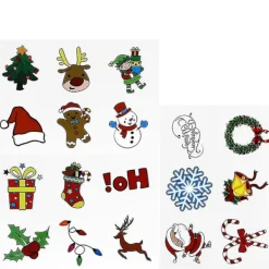 Tinksky 72pcs Christmas Holiday Cartoon Temporary Stickers Sheets For Adults With 18 Assorted Patterns> Smink
