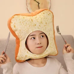 ATELA Toast Bröd Hatt Varmt Bröd Selfie Rekvisita Plysch Hatt Kostymtillbehör><noscript><img width=