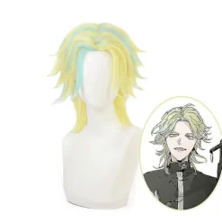 Tokyo Revengers Rindo Haitani Gyllene Blandad Blå Kort Peruk Cosplay> Peruker