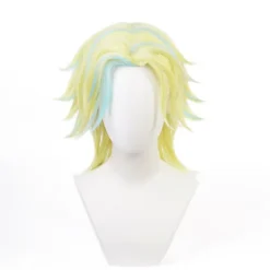 Tokyo Revengers Rindo Haitani Gyllene Blandad Blå Kort Peruk Cosplay> Peruker