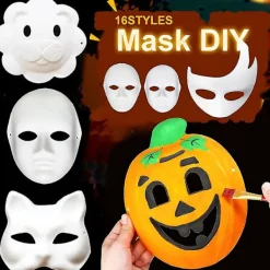 Tomt färgad målning maskerad cosplay massa mask kindergarten diy tillbehör Jikaix Butterfly> Masker