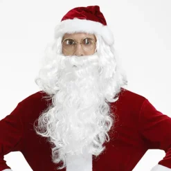 Tomte skägg peruk set Tomte cos vit skägg peruk Jul morfar> Dräkter