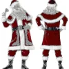 Tomtedräkt Vuxen Julkostym Röd Deluxe Sammet Fancy 8 delar Gift_y> Dräkter