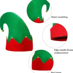 Tomtehattar i Filt, Julkostymtillbehör för Män Kvinnor, Julpartykostym, Tomtehatt><noscript><img width=