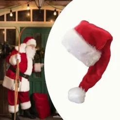 Tomteluva för vuxna, tjockare plysch för julhelgen, nyårssymbol – kvalitetsgåva Red> Huvudbonader