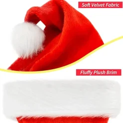 Tomteluva, Julhatt, Unisex Sammet Julluvor Extra T, ZQKLA> Huvudbonader