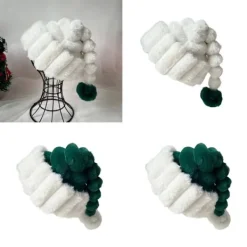 Tomteluvor med vit kant för jul, festival, fest, nyår, tomtekostymtillbehör, presenthatt vuxna kvinnor barn bulkhattar><noscript><img width=