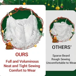Tomteluvor Tomteskägg och Tomteperuk Juldekorationer Julhatt Skägg och Peruk Set för Vuxna Familjefester Presenter Fancy Nyhet Kostymklänning A><noscript><img width=
