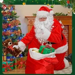 Tomteluvor Tomteskägg och Tomteperuk Juldekorationer Julhatt Skägg och Peruk Set för Vuxna Familjefester Presenter Fancy Nyhet Kostymklänning A><noscript><img width=