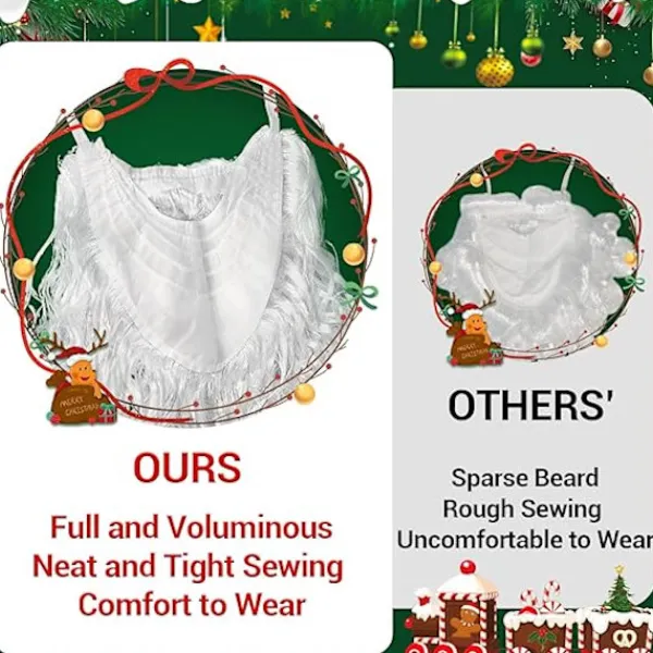 Tomteluvor Tomteskägg och Tomteperuk Juldekorationer Julhatt Skägg och Peruk Set för Vuxna Familjefester Presenter Fancy Nyhet Kostymklänning 3x Santa Beards | Fyndiq> Tillbehör