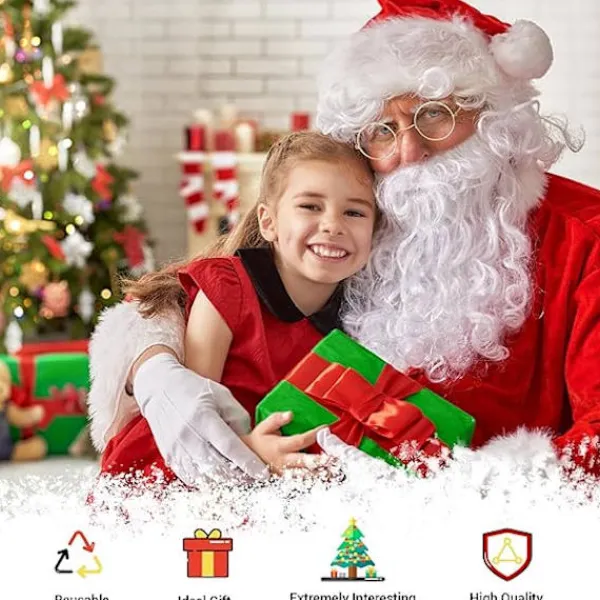 Tomteluvor Tomteskägg och Tomteperuk Juldekorationer Julhatt Skägg och Peruk Set för Vuxna Familjefester Presenter Fancy Nyhet Kostymklänning 3x Santa Beards | Fyndiq> Tillbehör