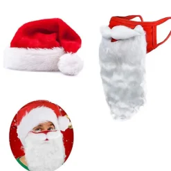 Tomtemaskhatt för Vuxna Unisex Återanvändbar Kostym Jultomte Nyår Julgåva Tomte Ansiktsmask Juldekoration (mask)> Tillbehör
