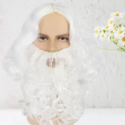 Tomteskägg och Perukset för Vuxna, Tomte Skägg och Peruk Tomtedräkt Tillbehör Set för Jul Barn Födelsedag><noscript><img width=