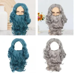 Tomteskägg och Perukset för Vuxna, Tomte Skägg och Peruk Tomtedräkt Tillbehör Set för Jul Barn Födelsedag><noscript><img width=