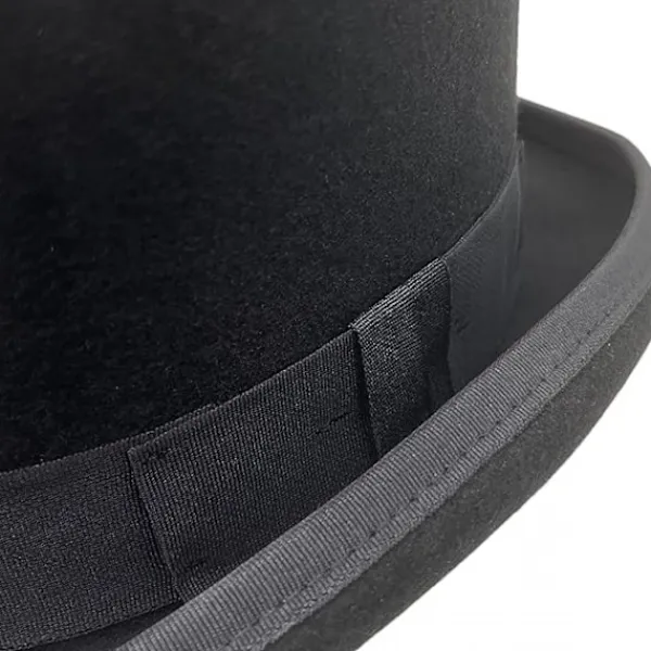 Topphatt i ull för män, foder i satin, svart, hög hatt för män, juldräkt> Huvudbonader