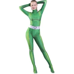 Totally Spies Cosplay kostym för kvinnor och flickor Anime Clover Sam Alex Bodysuit Suit Zentai W Purple Kids XL Adult M> Dräkter