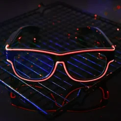 Trådlösa lysande glasögon, LED EL Neon lysande maskglasögon, festglasögon för festdekorationer, födelsedag, julfest, galen fest, rave, EDM,> Tillbehör