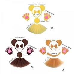 GIFT OF G （Tre stycken ögonbryn) Björnhårband Halloween Pannband Sött Plysch Björn Öra Hårband Kostymtillbehör Djurhuvudbonad Smink D><noscript><img width=