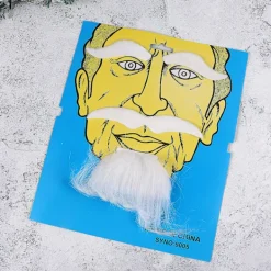 Tredelad Halloween-kostym med självhäftande falska ögonbryn, skägg, mustasch och getskägg - rekvisita för ansiktshår, cosplay, maskerad> Tillbehör