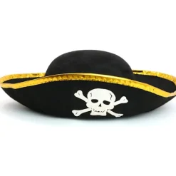 Trikant pirathatt - Trefärgad piratdräkt accessoarhatt - 1 stycke> Huvudbonader