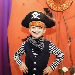 Trikant pirathatt - Trefärgad piratdräkt accessoarhatt - 1 stycke><noscript><img width=