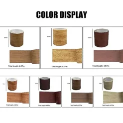 Träimitation Tejp Reparationstejp Trätexturerad Möbel Limtejp Stark Klibbig> Huvudbonader