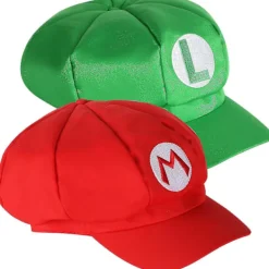 Trixes 2-pack Mario och Luigi hattar röda och gröna videospel tema kepsar> Huvudbonader
