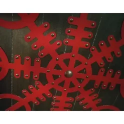 CherrysC Trävikingasköld handgjord Helm Of Awe metallskiva SWE14 one size> Huvudbonader