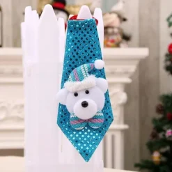 8-tums Juldräkt Fluga Självlysande (Valfritt) Interaktiv Jul-slips med Blinkande Paljett Tyg Nyhetspresent><noscript><img width=