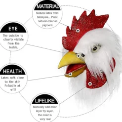 Tuppdräkt Kyckling Cosplay Djur Halloween Kostymfest Latex Kostym (vit Tupp)><noscript><img width=