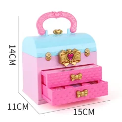 Tvättbart Sminkset för Barn Låtsaslek Skönhetsset med Kosmetikaväska för Små Flickor J1024><noscript><img width=