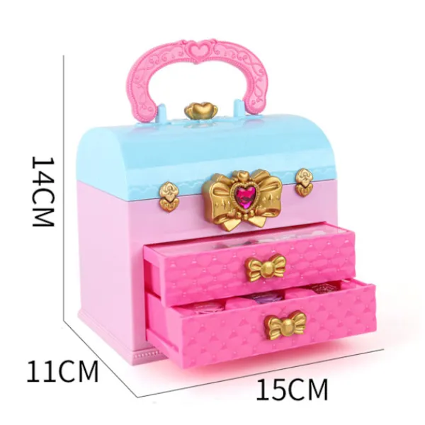 Tvättbart Sminkset för Barn Låtsaslek Skönhetsset med Kosmetikaväska för Små Flickor J1024> Smink