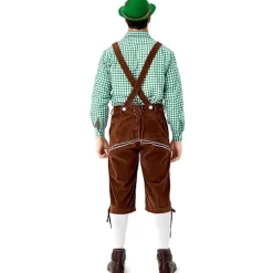 Tysk Oktoberfest Kostym Män | Rutig Skjorta med Broderade Hängslen & Hatt*Grå hatt*M Grå hatt _qcx M><noscript><img width=